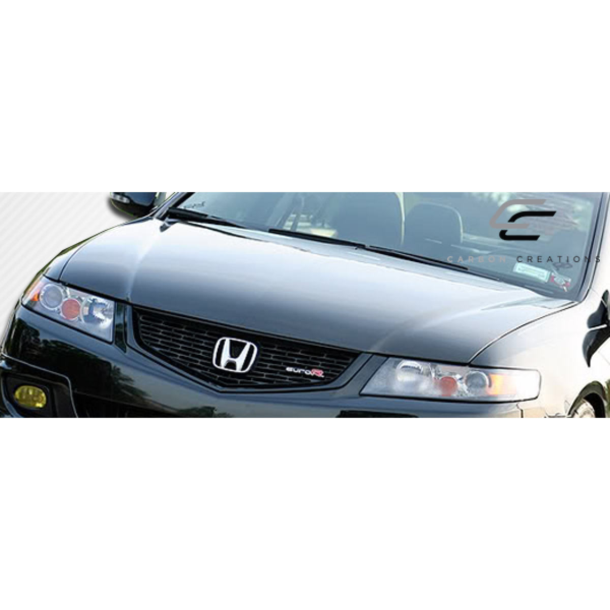 Modify your Acura TSX 2006 with our Exterior/Hoods - Front view angle of the vehicle and hood part