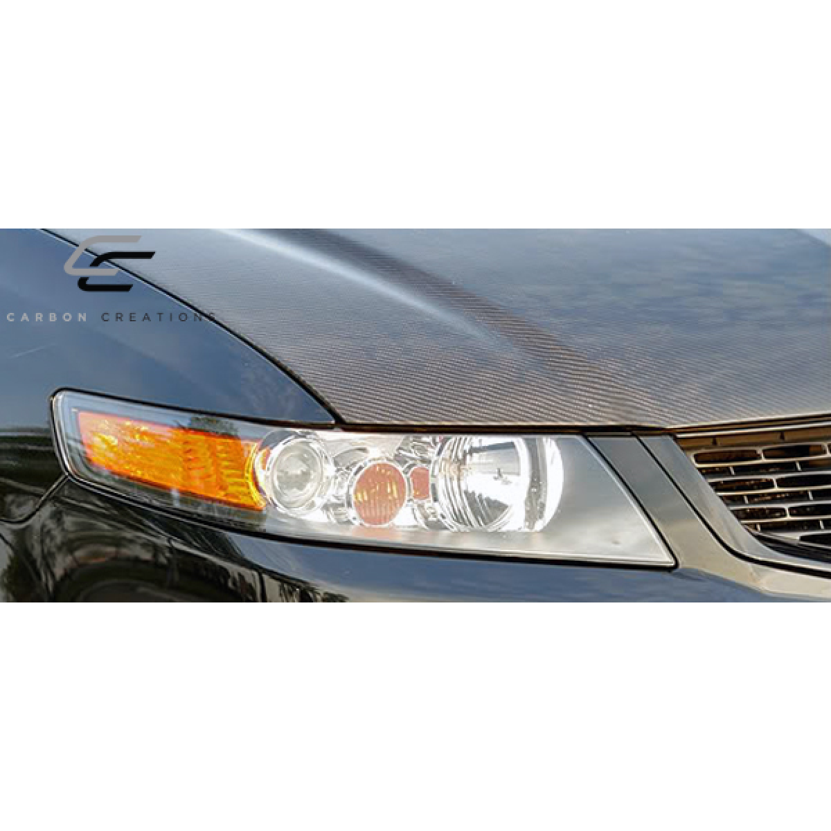 Modify your Acura TSX 2006 with our Exterior/Hoods - Part viewed from front and slightly above angle