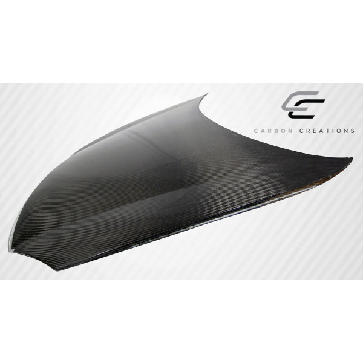 Modify your Volkswagen Golf 2005 with our Exterior/Hoods - Angled view of carbon fiber hood from above