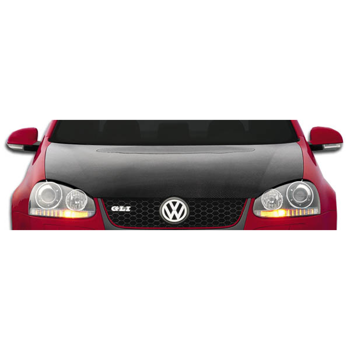 Modify your Volkswagen Golf 2005 with our Exterior/Hoods - Front view of vehicle hood at a straight angle