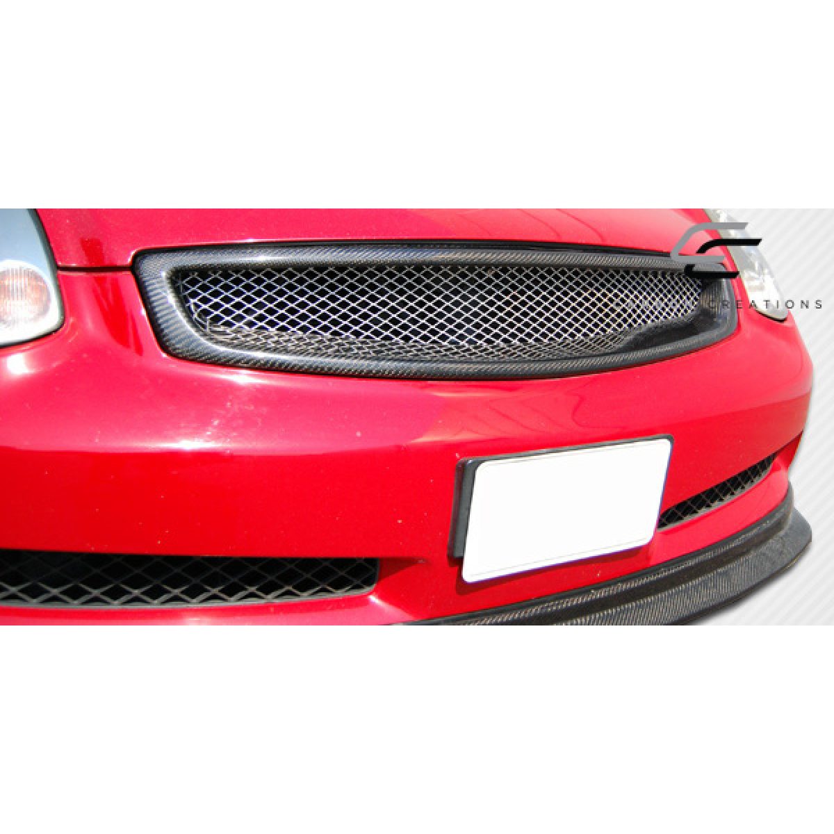 Modify your Infiniti G35 2003 with our Exterior/Grilles - Front view of grille at a slight angle