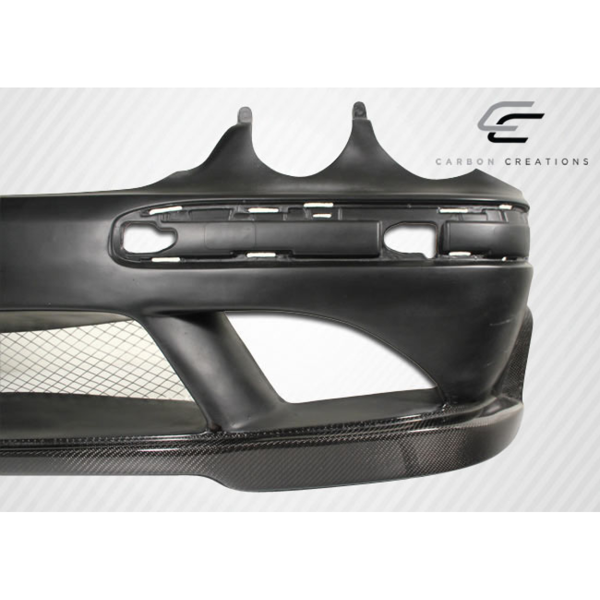 Modify your Mercedes-Benz E-Class 2000 with our Exterior/Front Bumpers or Lips - Front view of carbon fiber bumper part