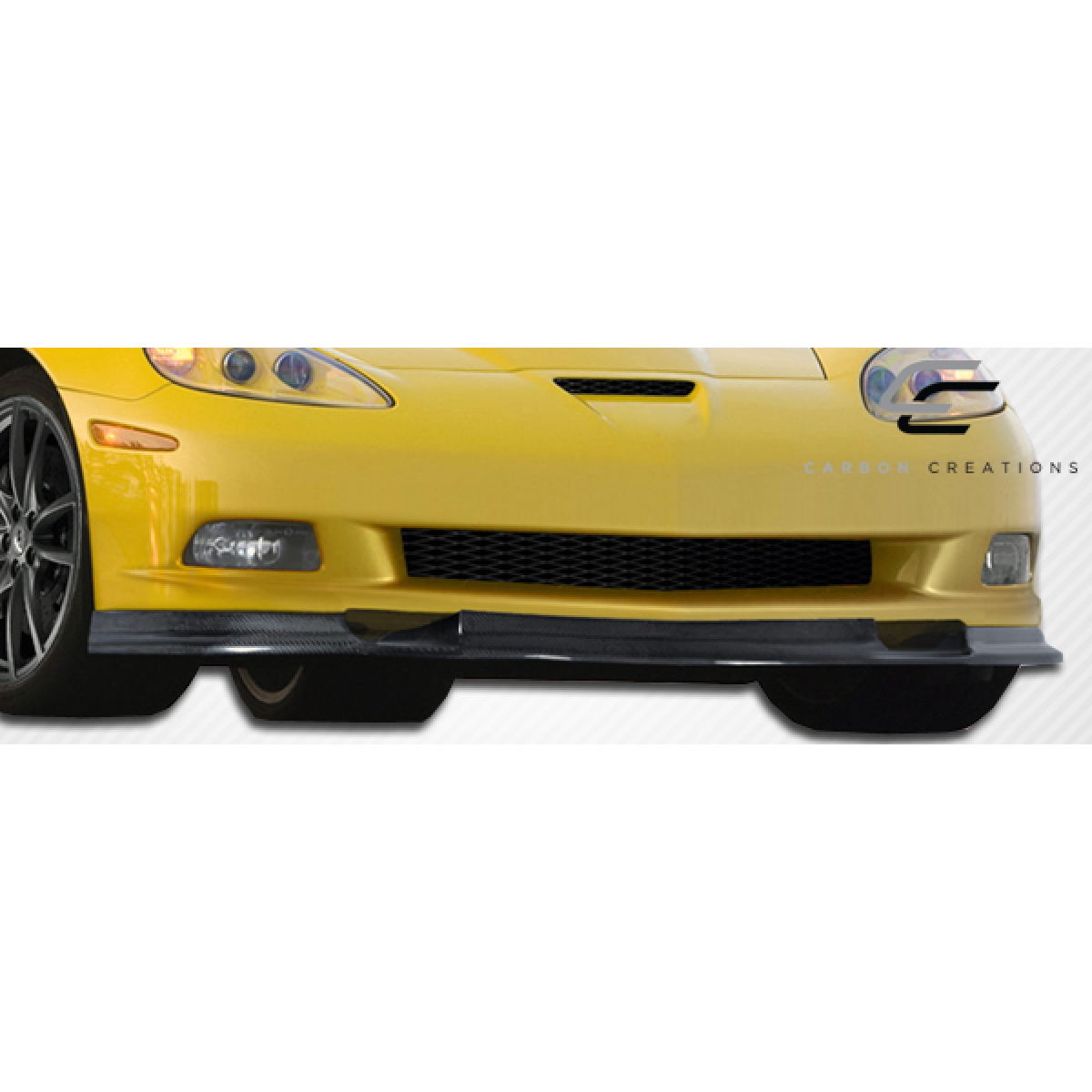 Modify your Chevrolet Corvette 2005 with our Exterior/Front Bumpers or Lips - Front view of the car part at a low angle