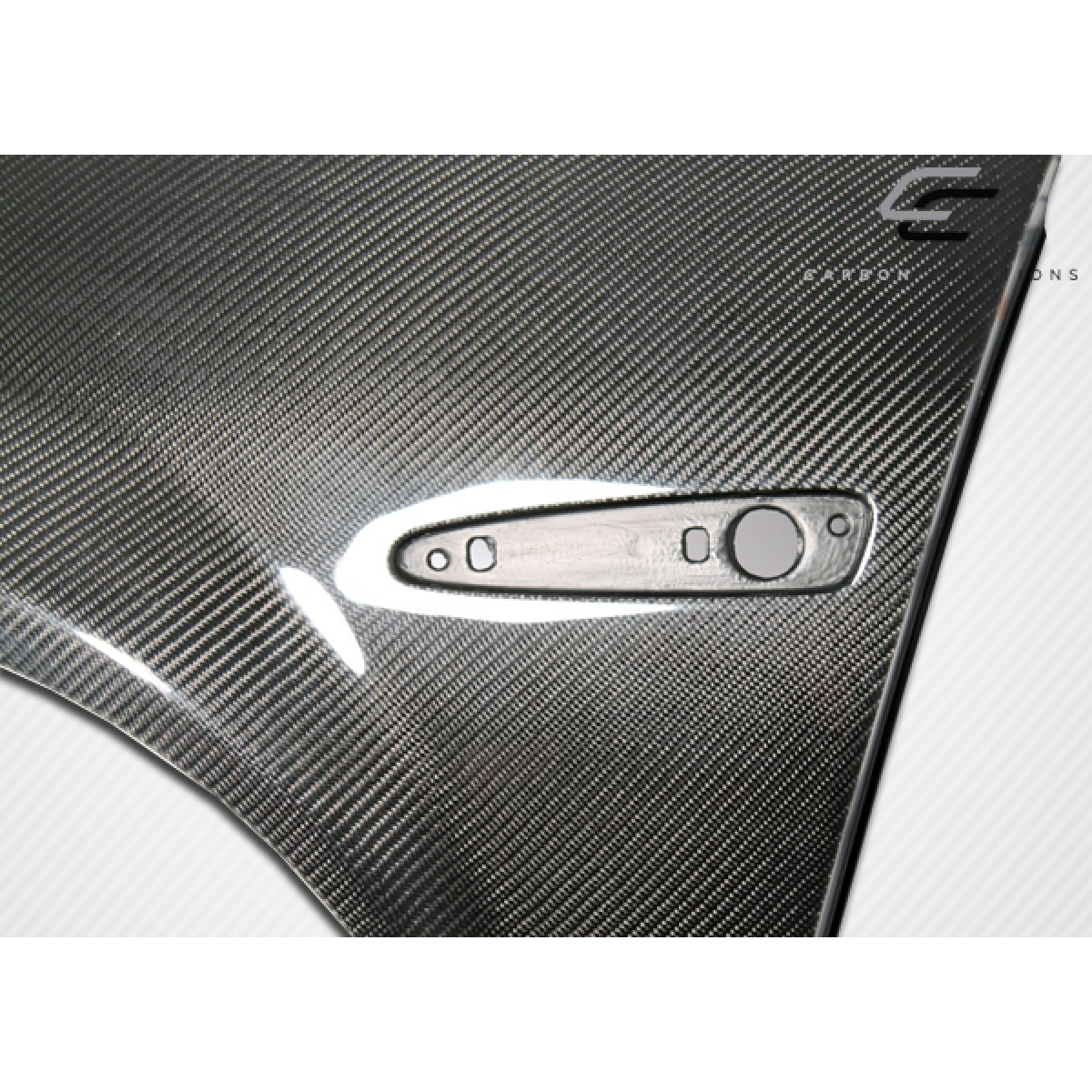 Modify your Chevrolet Corvette 2005 with our Exterior/Fenders - Angled view of carbon fiber rear fender