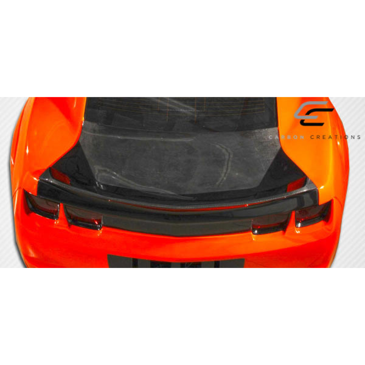 Modify your Chevrolet Camaro 2010 with our Exterior/Trunks - Top down view of trunk with carbon fiber wing