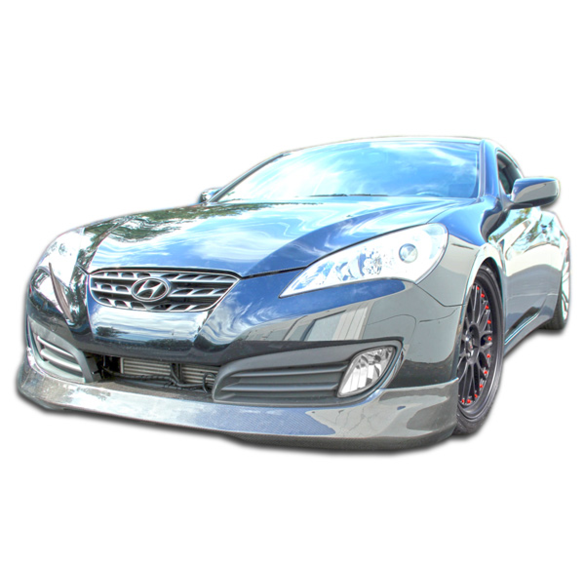 Modify your Hyundai Genesis 2010 with our Exterior/Front Lips - Low angle front view of the vehicle part