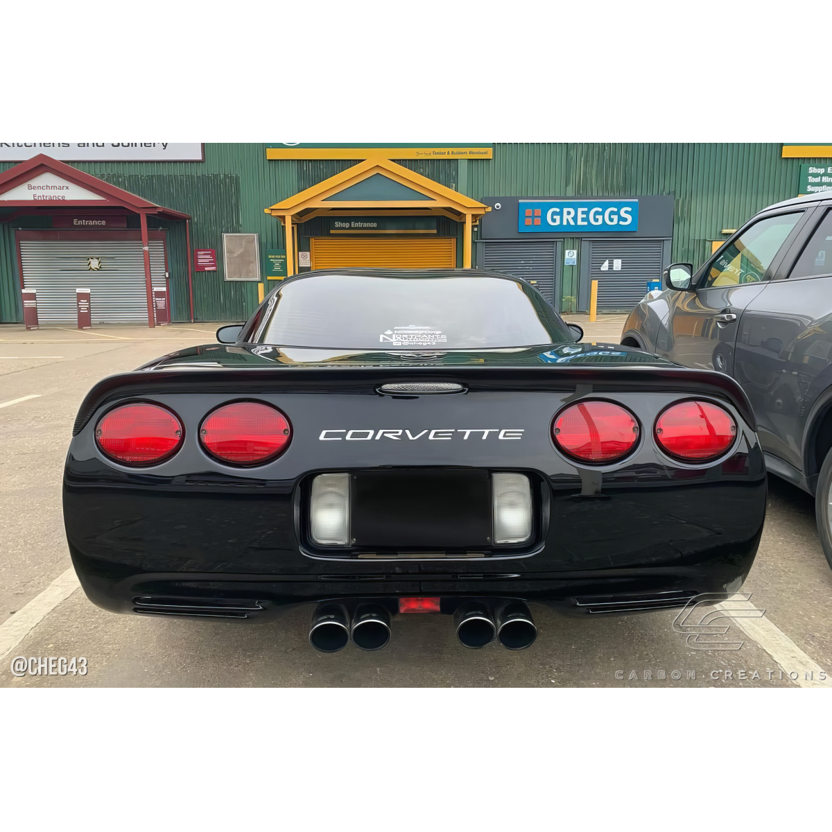 Modify your Chevrolet Corvette 1997 with our Exterior/Wings - Rear angle of vehicle focusing on trunk and lights