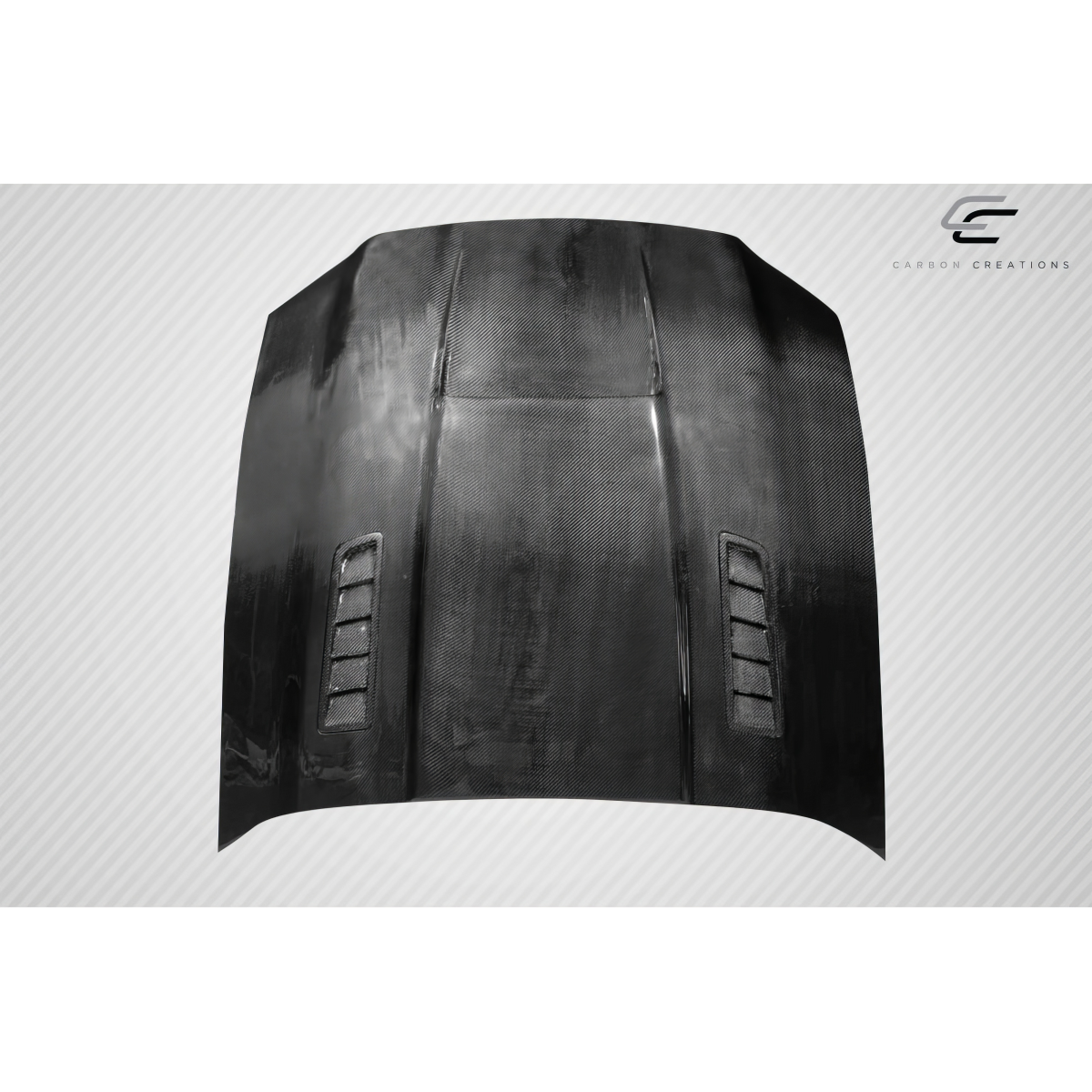 Modify your Ford Mustang 2013 with our Exterior/Hoods - Top down angle of car hood displayed