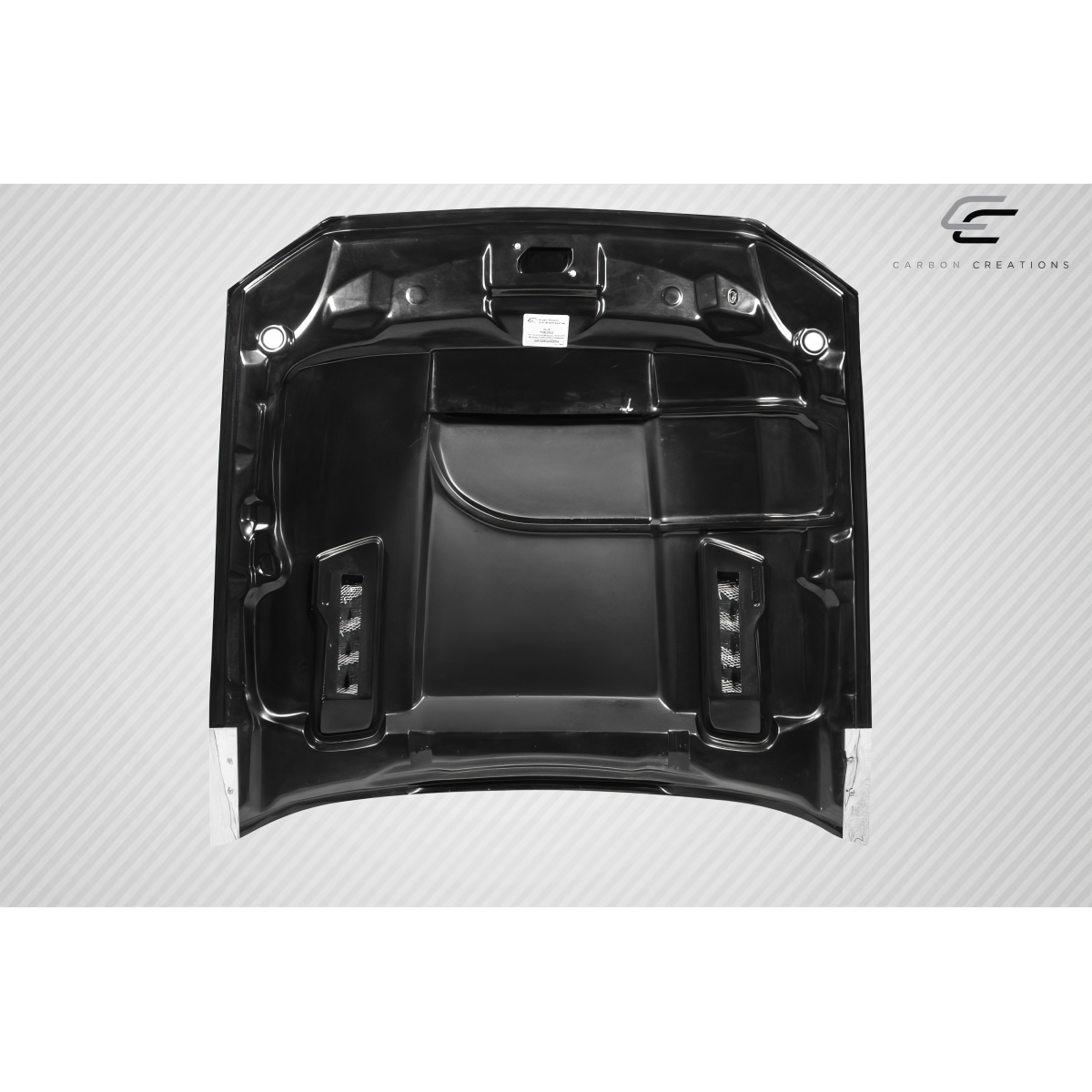 Modify your Ford Mustang 2013 with our Exterior/Hoods - Top down view of carbon fiber hood part