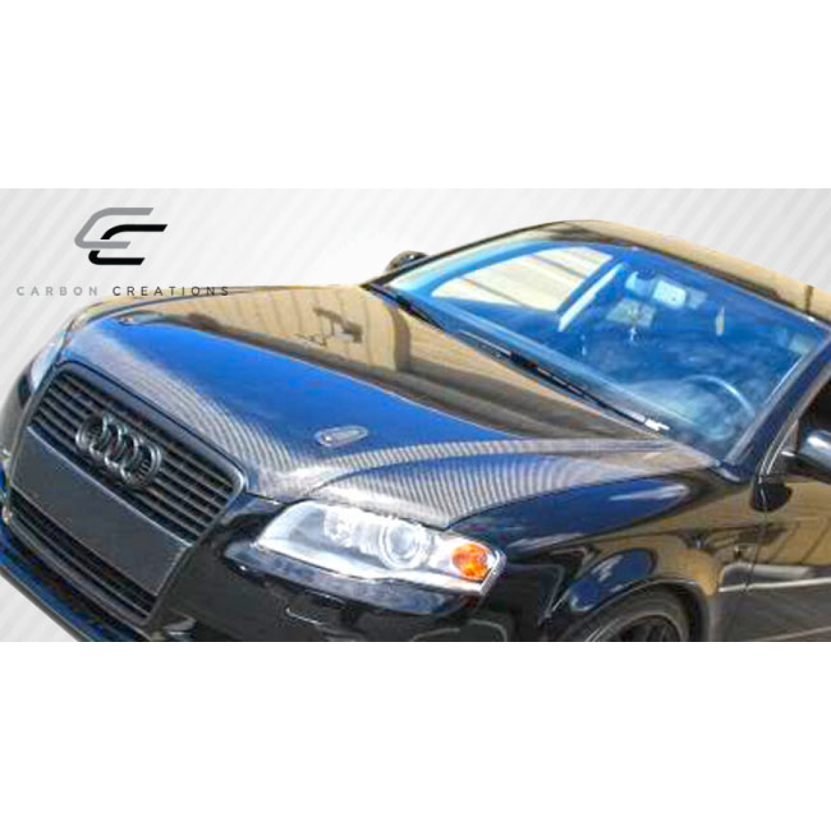 Modify your Audi A4 2006 with our Exterior/Hoods - The image shows a front angle view of the hood