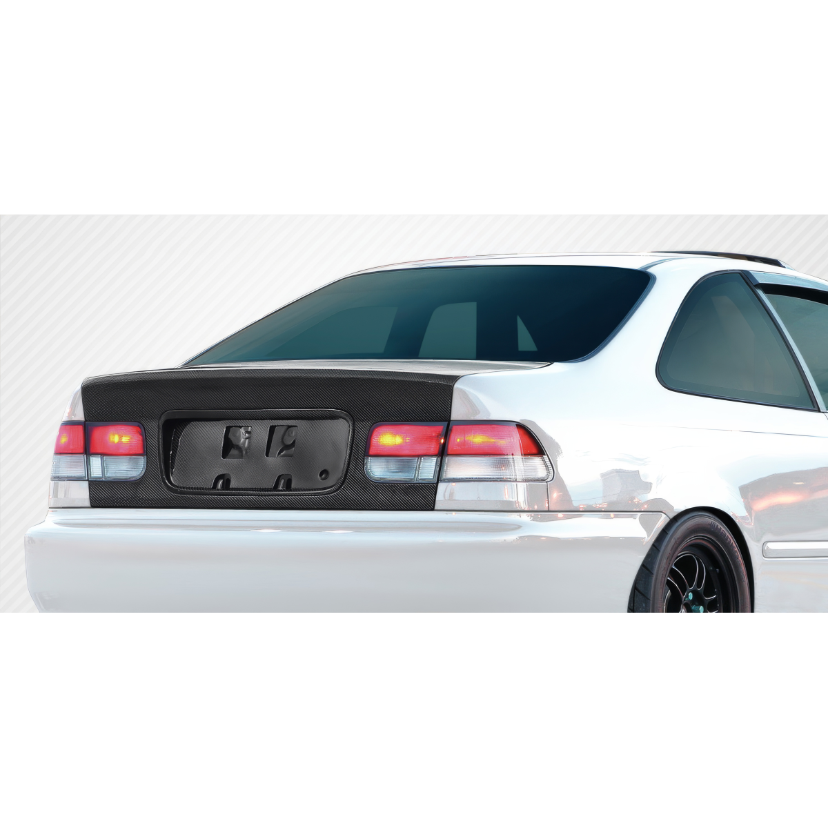 Modify your Honda Civic 1996 with our Exterior/Trunks - Rear view angle of vehicle trunk section