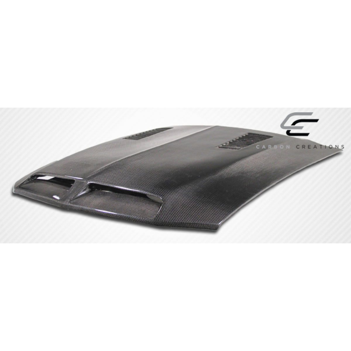 Modify your Ford Mustang 2005 with our Exterior/Hoods - Angle shows hood from a slight overhead view