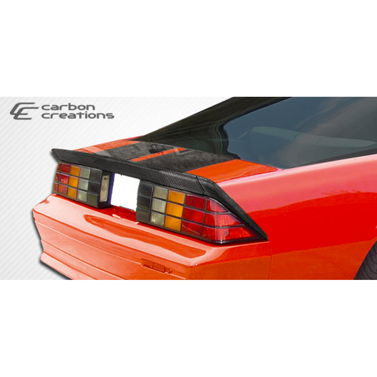 Modify your Chevrolet Camaro 1982 with our Exterior/Wings - Rear view angle showcasing carbon fiber wing