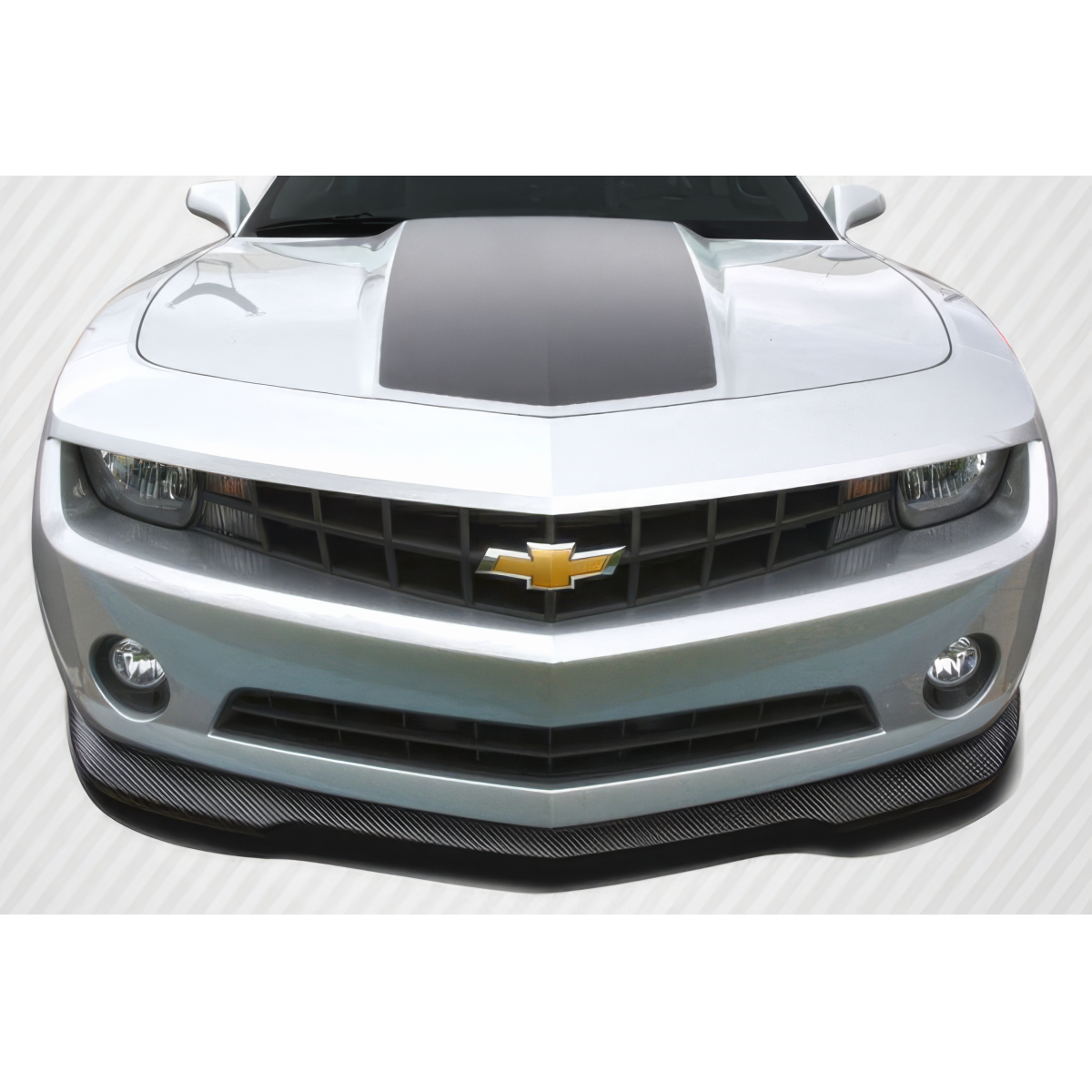 Modify your Chevrolet Camaro 2010 with our Exterior/Front Bumpers or Lips - Front view of the car part at a straight angle