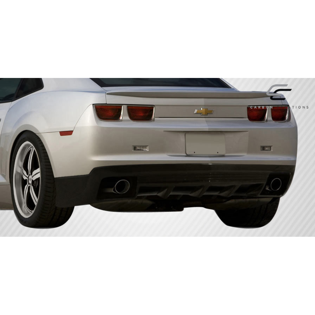 Modify your Chevrolet Camaro 2010 with our Exterior/Rear Bumpers or Lips - Viewed from a low rear angle