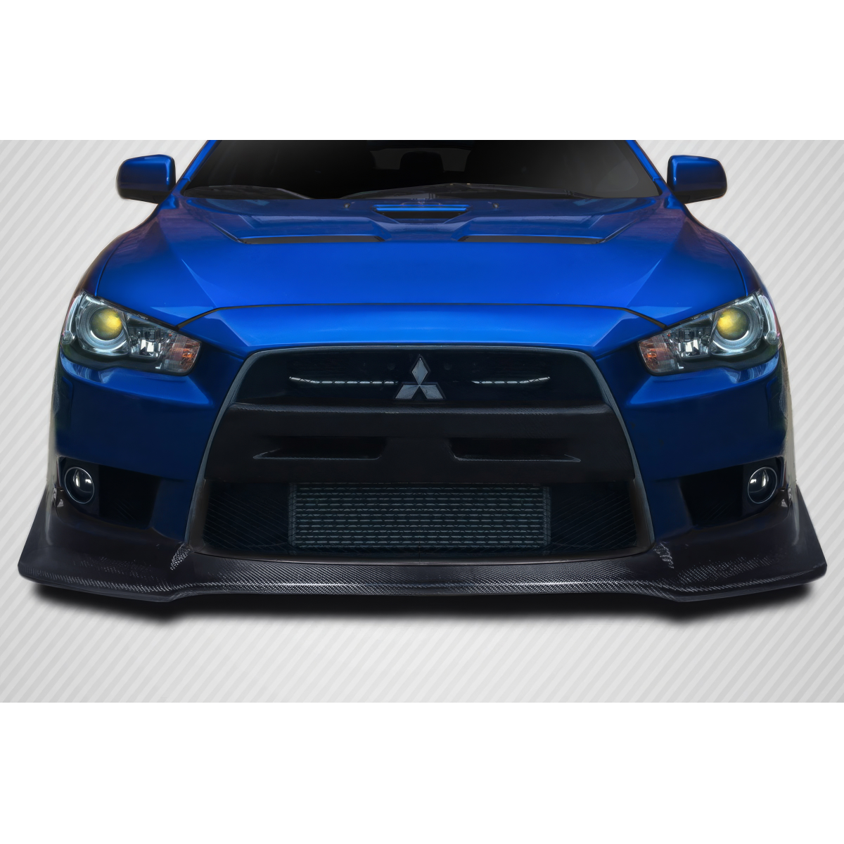 Modify your Mitsubishi Evolution 2008 with our Exterior/Front Bumpers or Lips - Front view of vehicle part at eye level angle