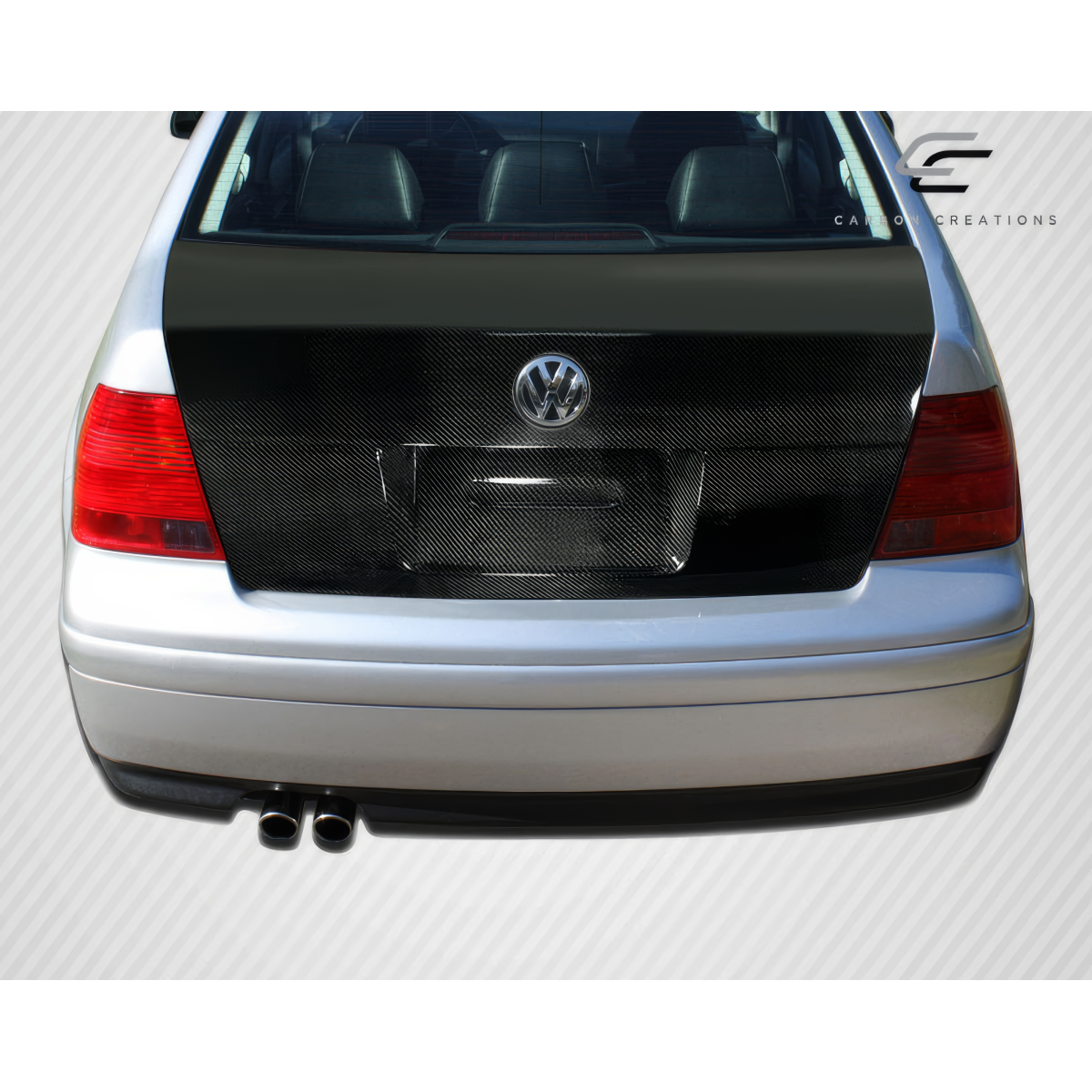 Modify your Volkswagen Jetta 1999 with our Exterior/Trunks - Rear view at a slight upward angle