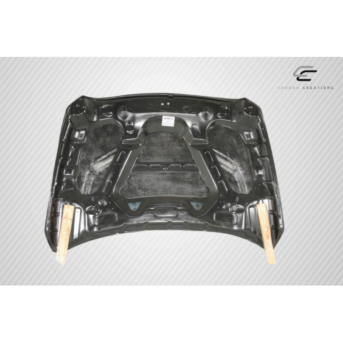 Modify your Dodge Ram 2009 with our Exterior/Hoods - Top view of the hood with a flat angle