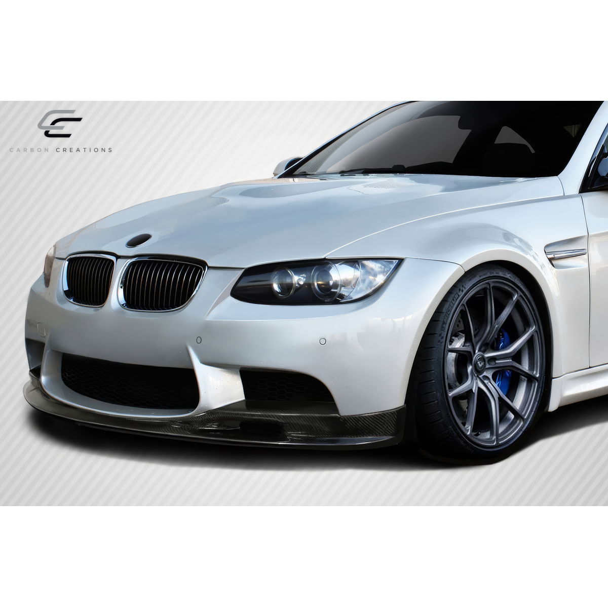 Modify your BMW M3 2008 with our Exterior/Front Bumpers or Lips - Front view angle showcasing vehicle parts clearly