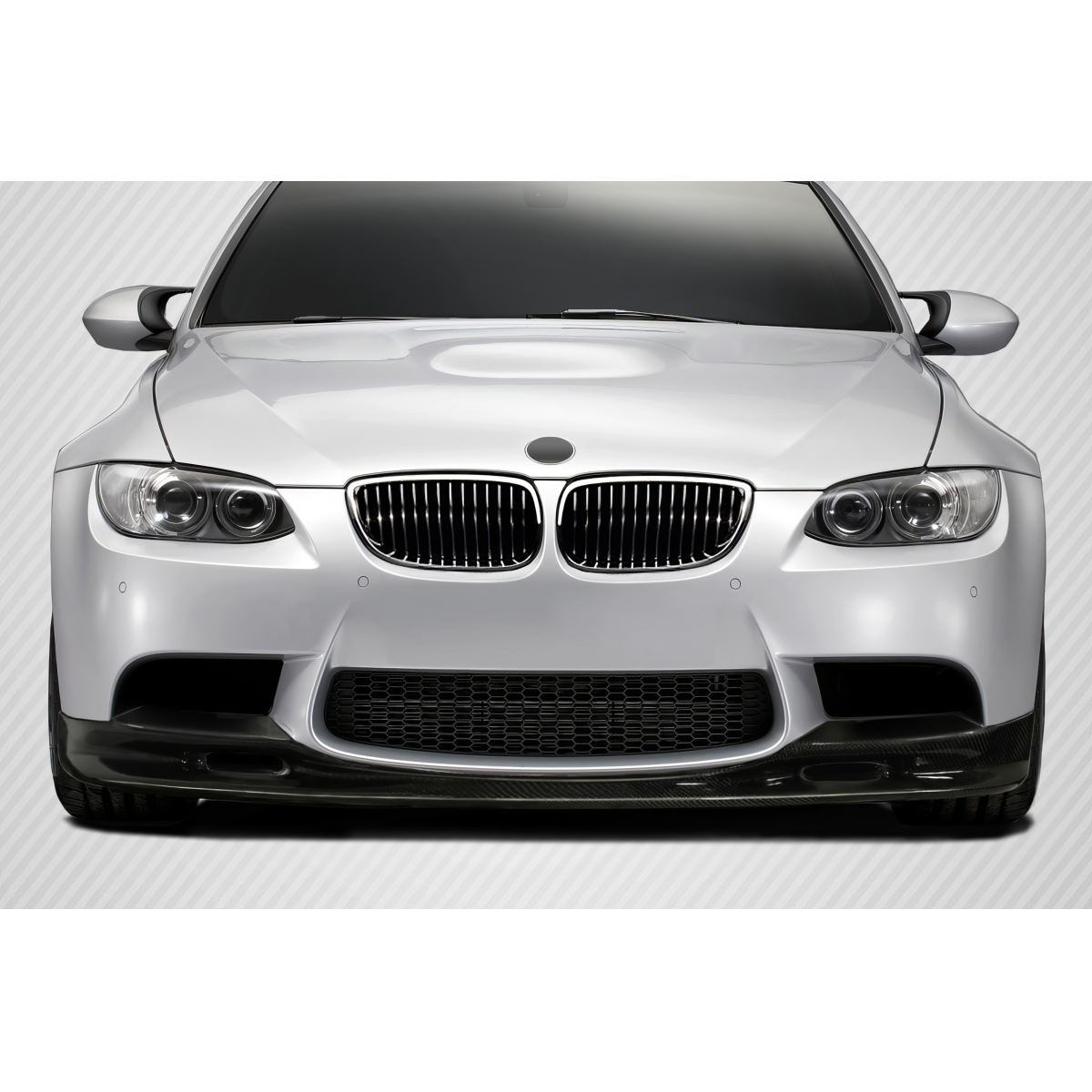 Modify your BMW M3 2008 with our Exterior/Front Bumpers or Lips - Front view of the vehicle at eye level