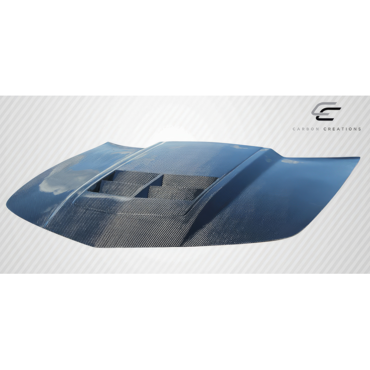 Modify your Chevrolet Camaro 2010 with our Exterior/Hoods - Front view angle of the carbon fiber hood