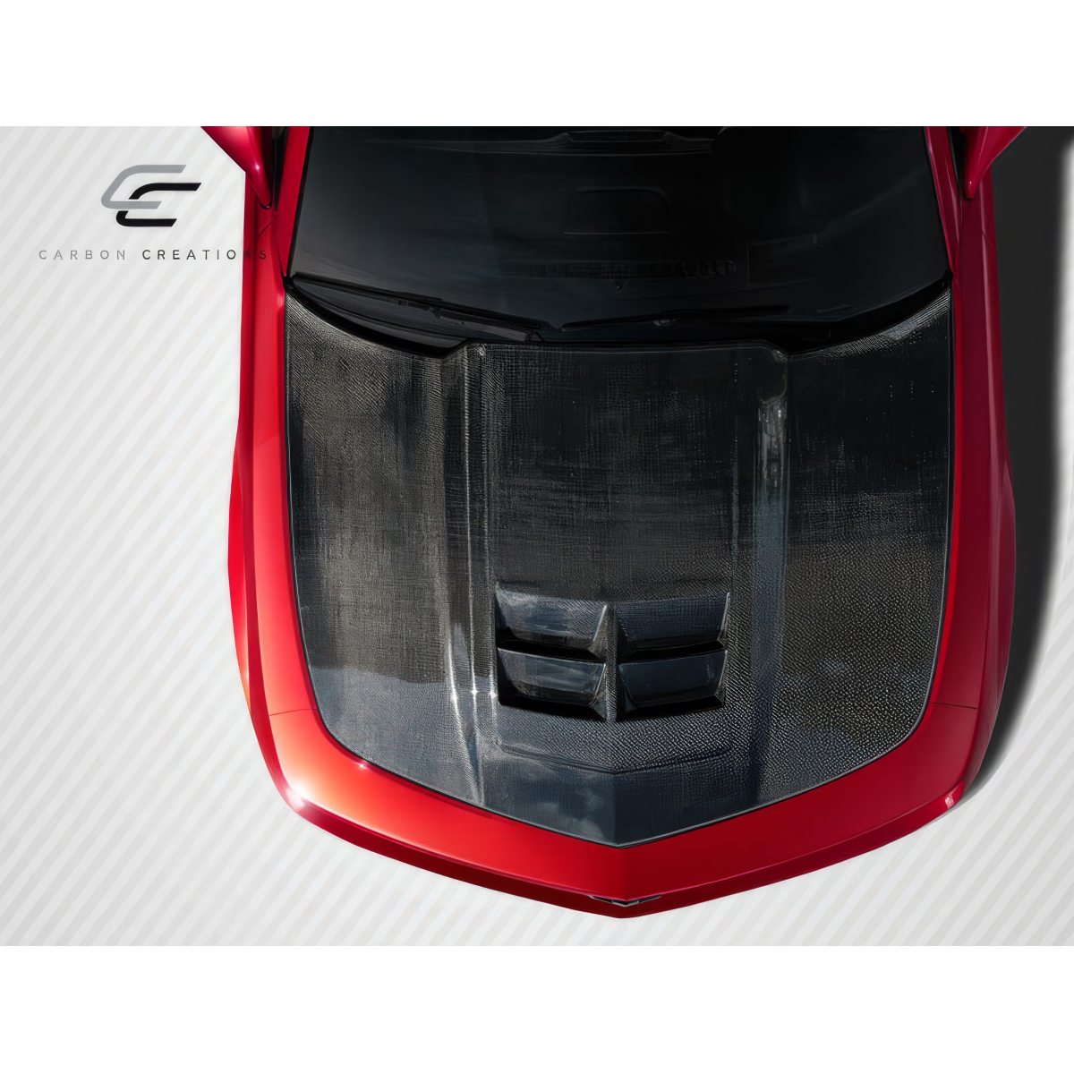 Modify your Chevrolet Camaro 2010 with our Exterior/Hoods - Top down view of the Chevrolet Camaro hood