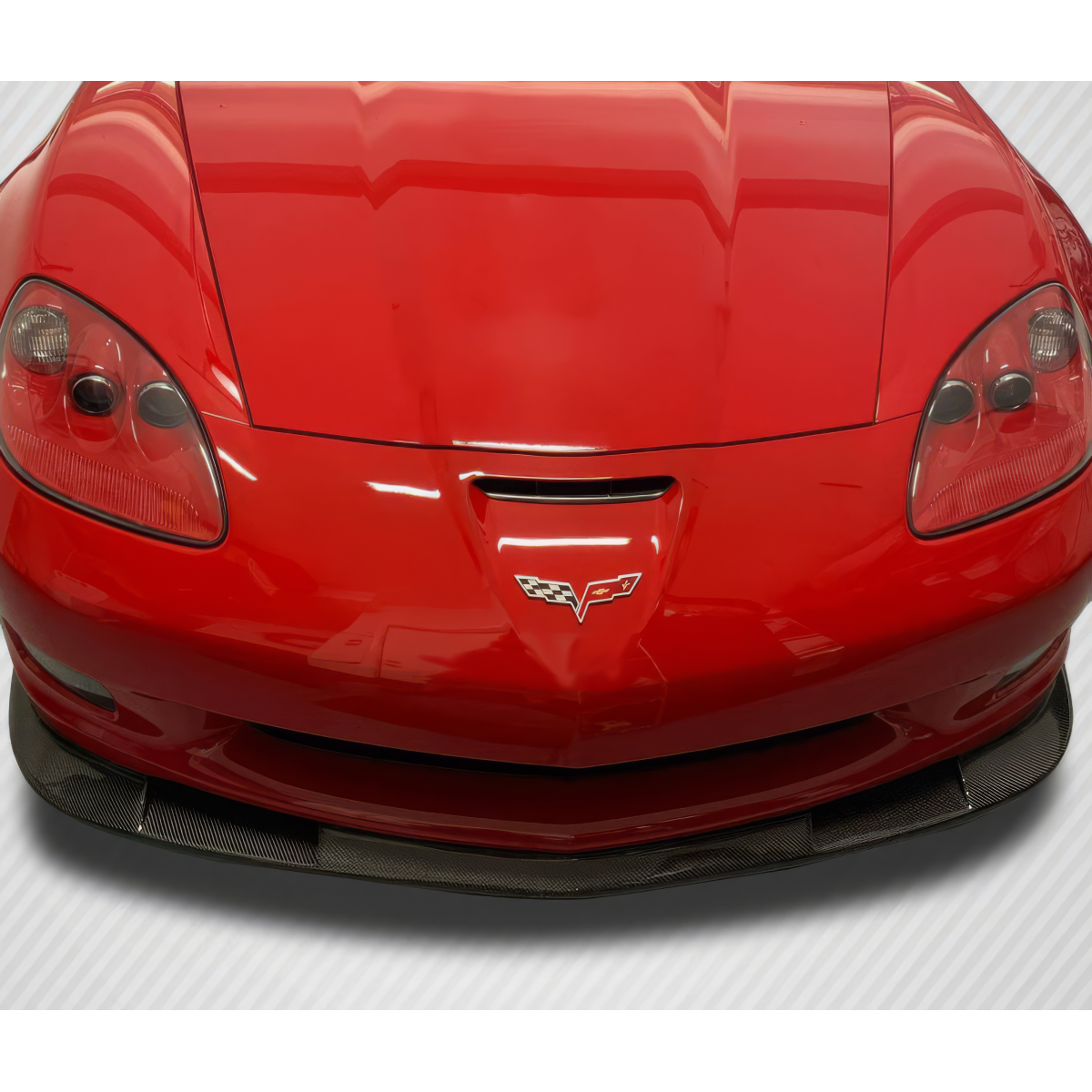 Modify your Chevrolet Corvette 2005 with our Exterior/Front Bumpers or Lips - Front view at a low angle of the car part