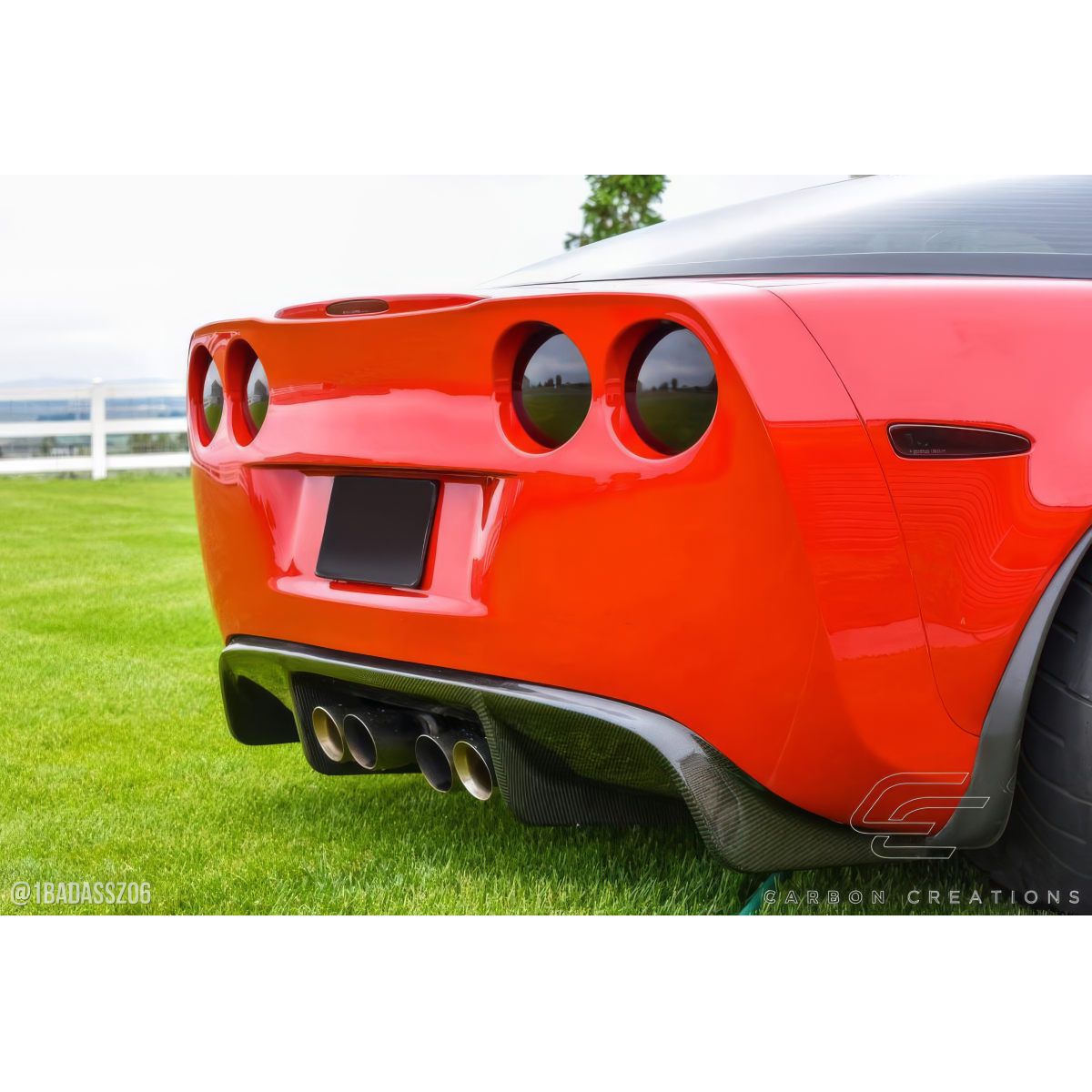 Modify your Chevrolet Corvette 2005 with our Exterior/Diffusers - Rear angle showcasing carbon fiber diffuser