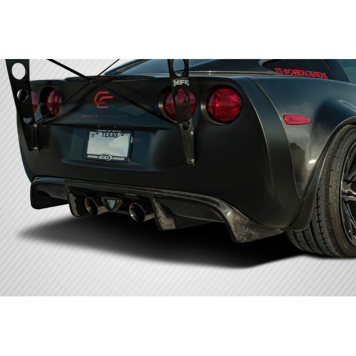 Modify your Chevrolet Corvette 2005 with our Exterior/Diffusers - Rear angle showing diffuser and wing structure