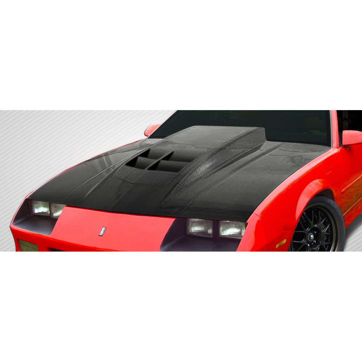 Modify your Chevrolet Camaro 1982 with our Exterior/Hoods - Aerial view showing hood from slightly elevated angle