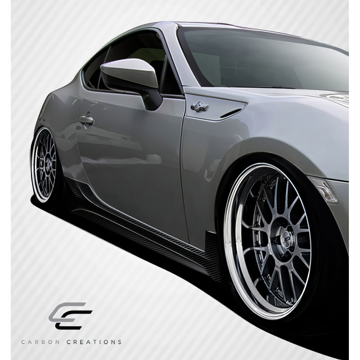 Modify your Subaru BRZ 2013 with our Exterior/Side Skirts - The image shows a low side angle view of the vehicle