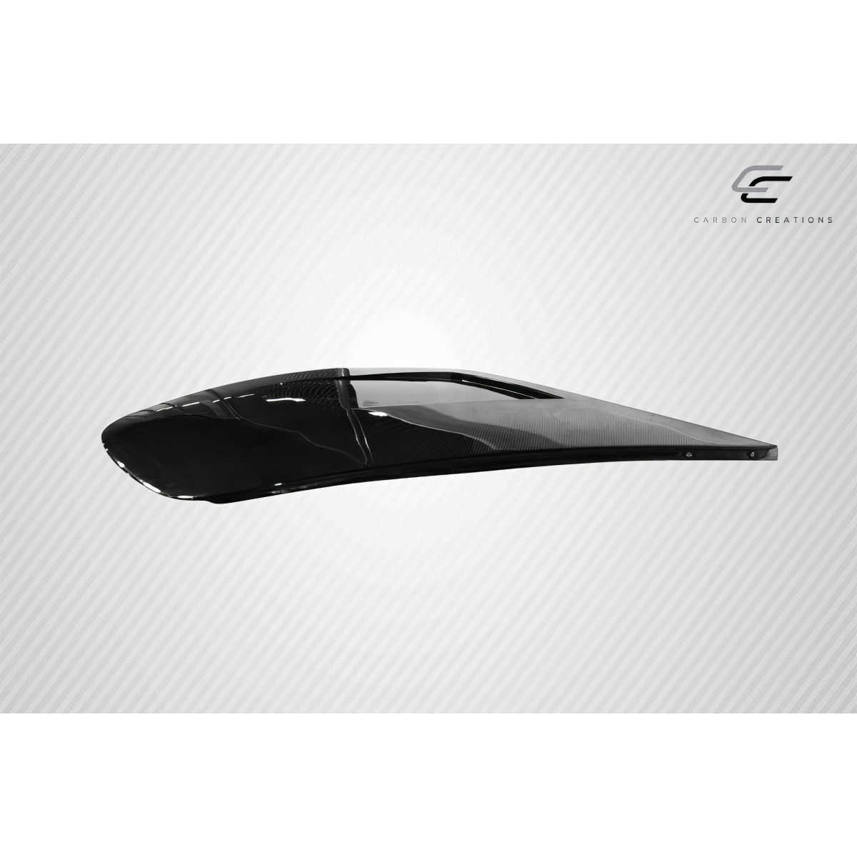 Modify your Porsche 911 2006 with our Exterior/Hoods - Side view angle of carbon fiber hood part