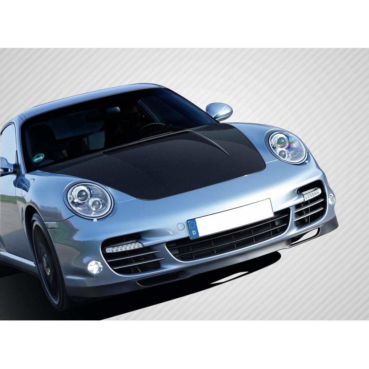 Modify your Porsche 911 2006 with our Exterior/Hoods - Viewed from a low front angle