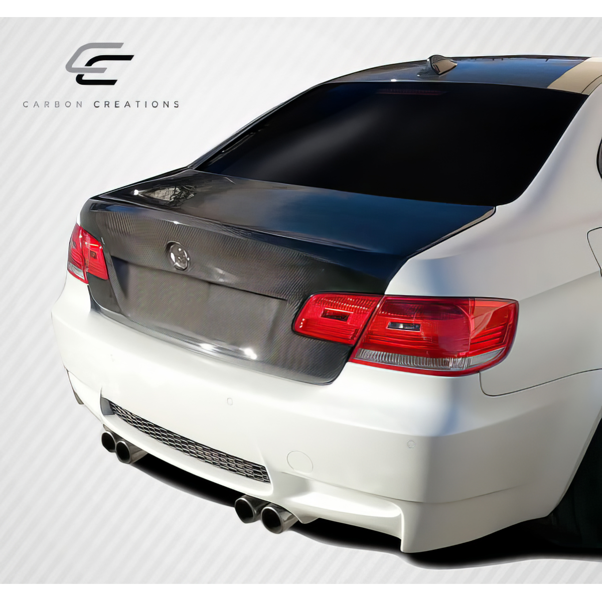 Modify your BMW 3-Series 2007 with our Exterior/Trunks - Rear view of the vehicle at a slight angle