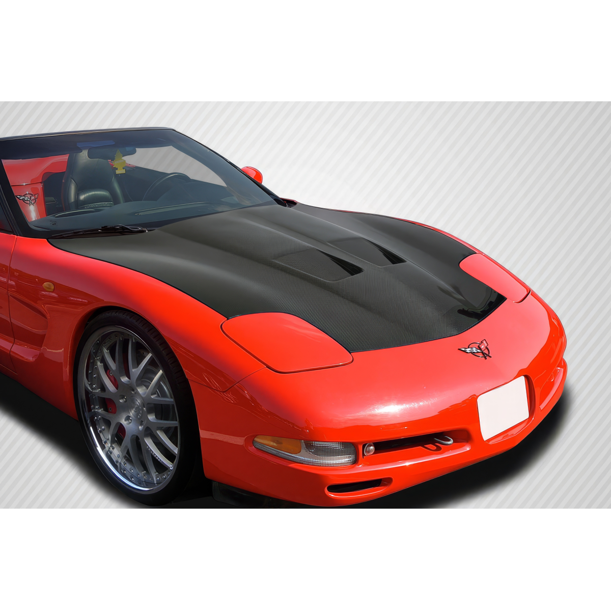Modify your Chevrolet Corvette 1997 with our Exterior/Hoods - Front three quarter angle view of the hood