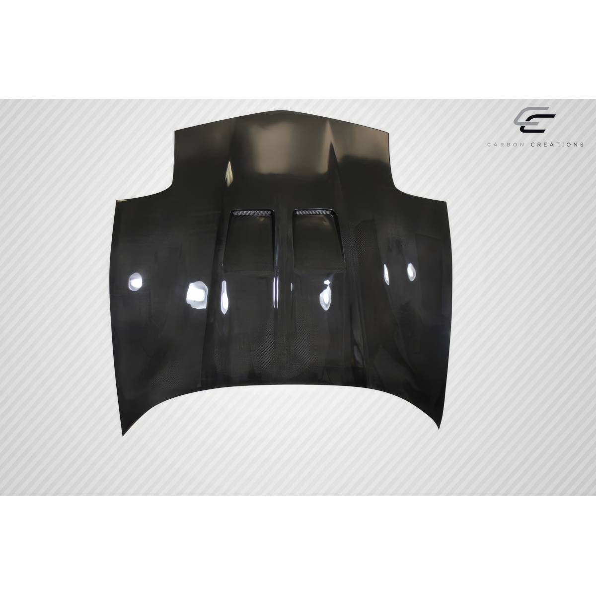 Modify your Chevrolet Corvette 1997 with our Exterior/Hoods - Front view of carbon fiber hood at slight angle