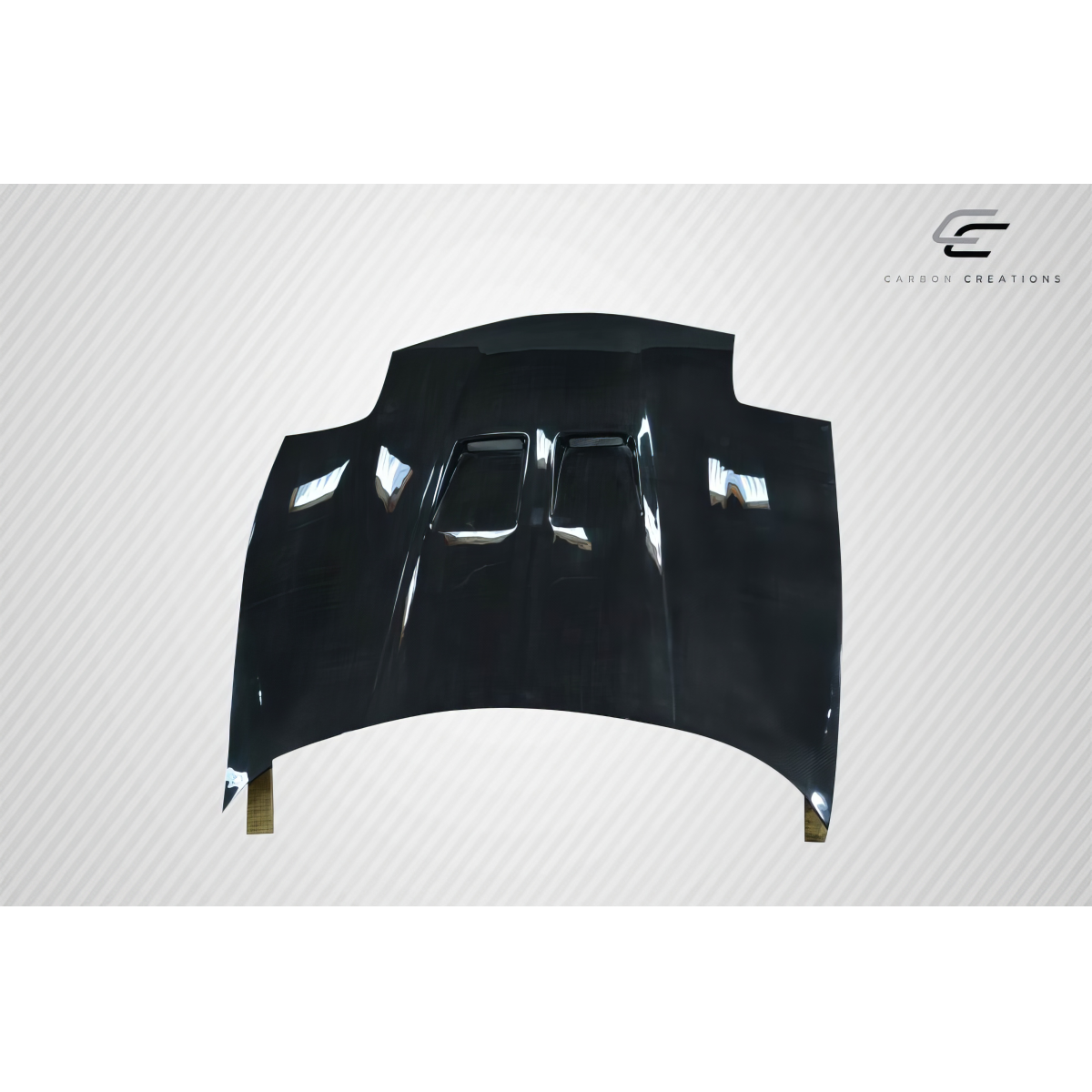 Modify your Chevrolet Corvette 1997 with our Exterior/Hoods - Front view of carbon fiber hood part