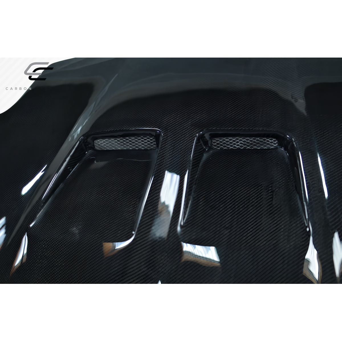 Modify your Chevrolet Corvette 1997 with our Exterior/Hoods - Top down view of carbon fiber hood surface