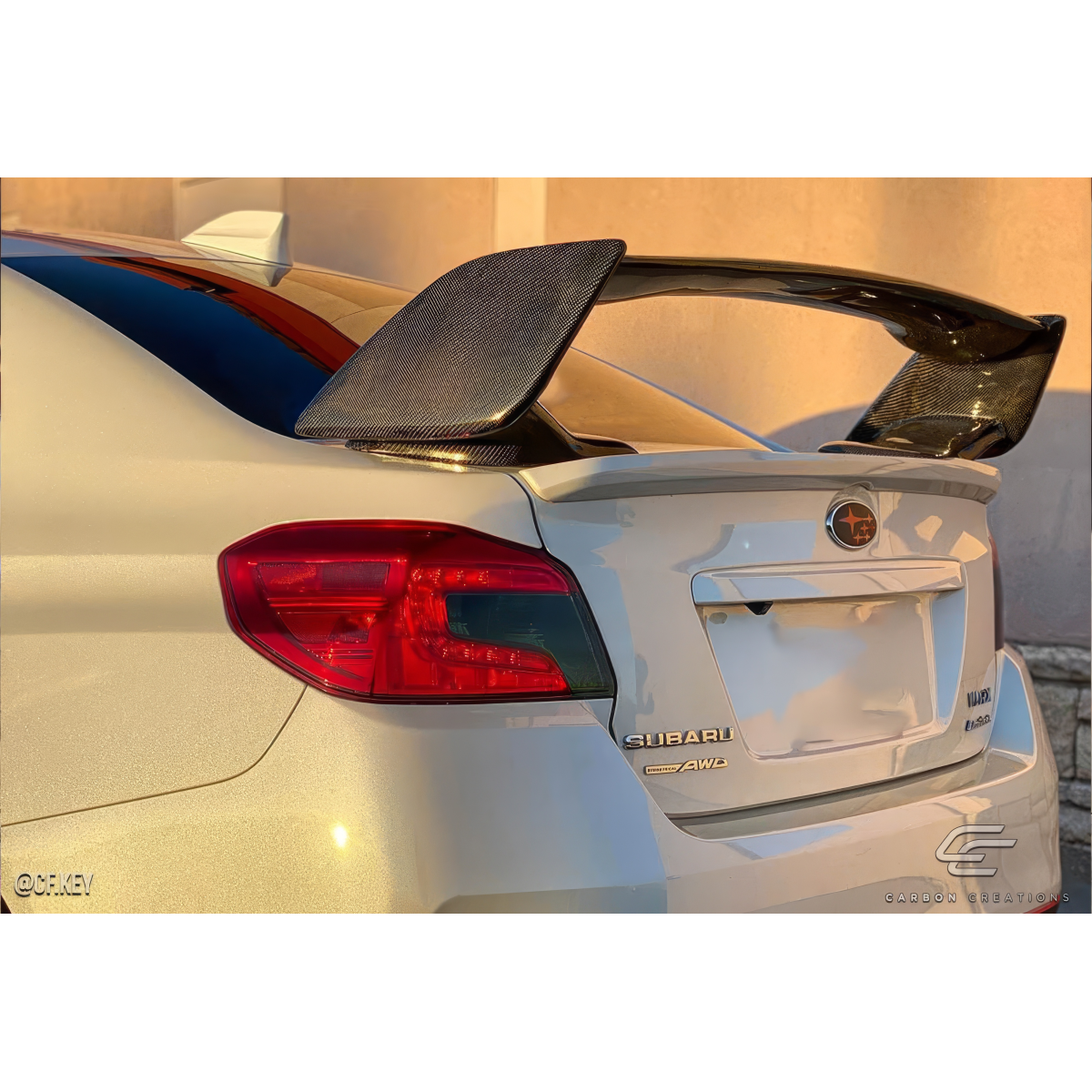 Modify your Subaru Impreza 2008 with our Exterior/Wings - Rear view angle showing carbon fiber wing details