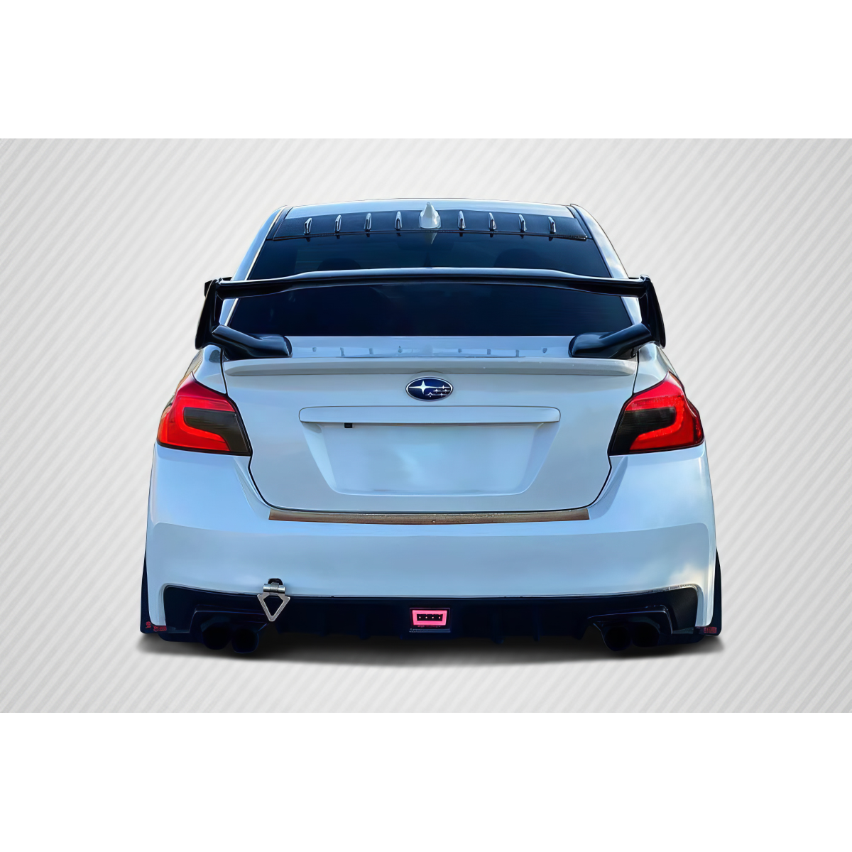 Modify your Subaru Impreza 2008 with our Exterior/Wings - Rear view of the vehicle showing the spoiler angle