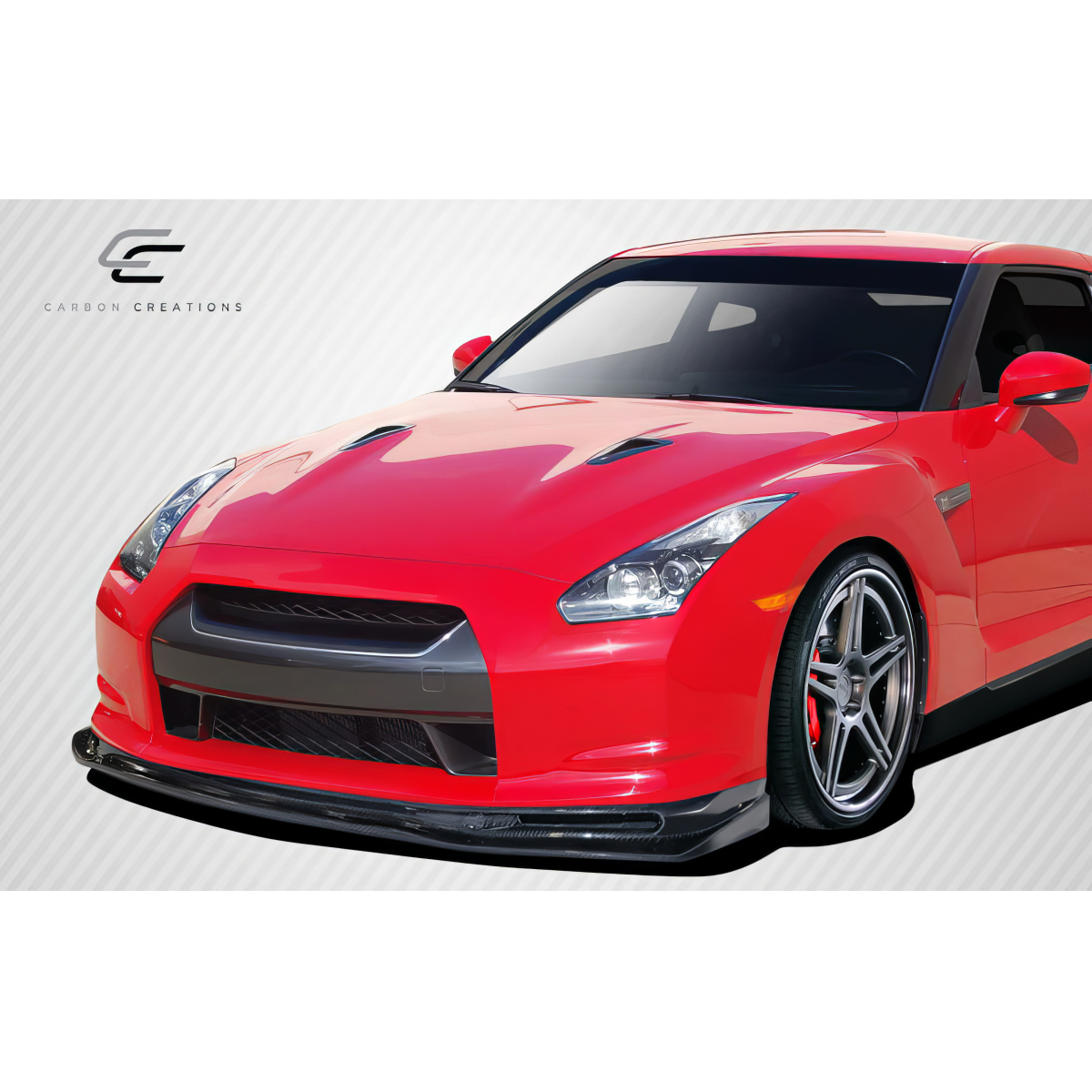 Modify your Nissan GT-R 2009 with our Exterior/Front Bumpers or Lips - Front angle view of the car showcasing the bumper