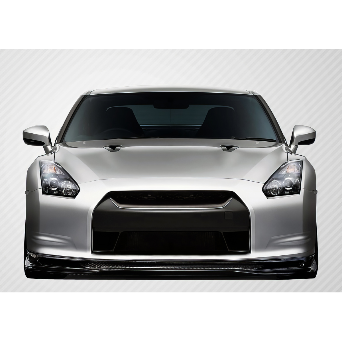 Modify your Nissan GT-R 2009 with our Exterior/Front Bumpers or Lips - Front view of a Nissan GT-R at eye level