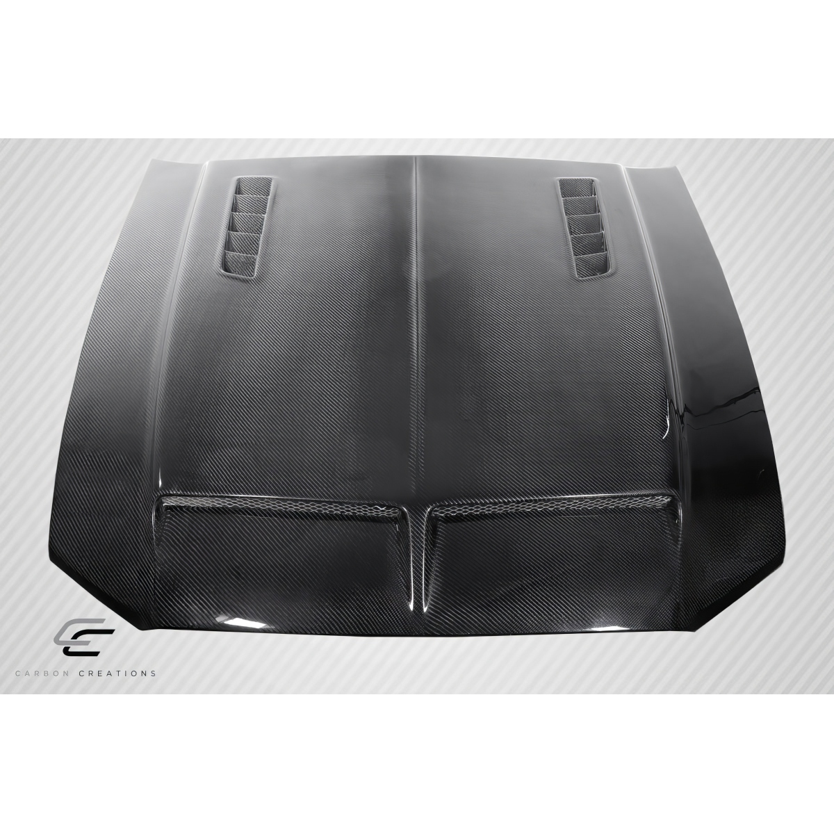 Modify your Ford Mustang 2013 with our Exterior/Hoods - Top down view of hood at a flat angle