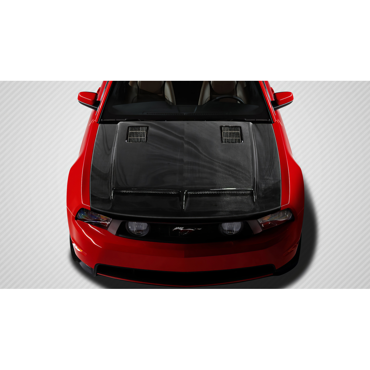 Modify your Ford Mustang 2010 with our Exterior/Hoods - Top down view of hood from above