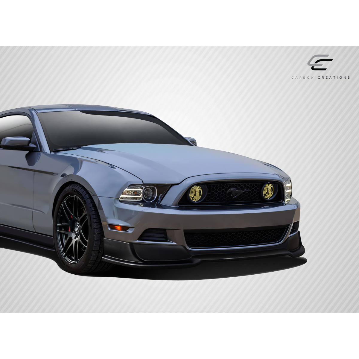 Modify your Ford Mustang 2013 with our Exterior/Front Bumpers or Lips - Front angle view of a modified Ford Mustang