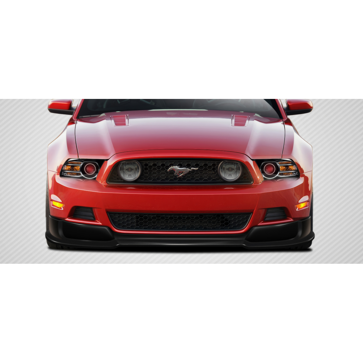 Modify your Ford Mustang 2013 with our Exterior/Front Bumpers or Lips - Front view of the vehicle showing bumper details