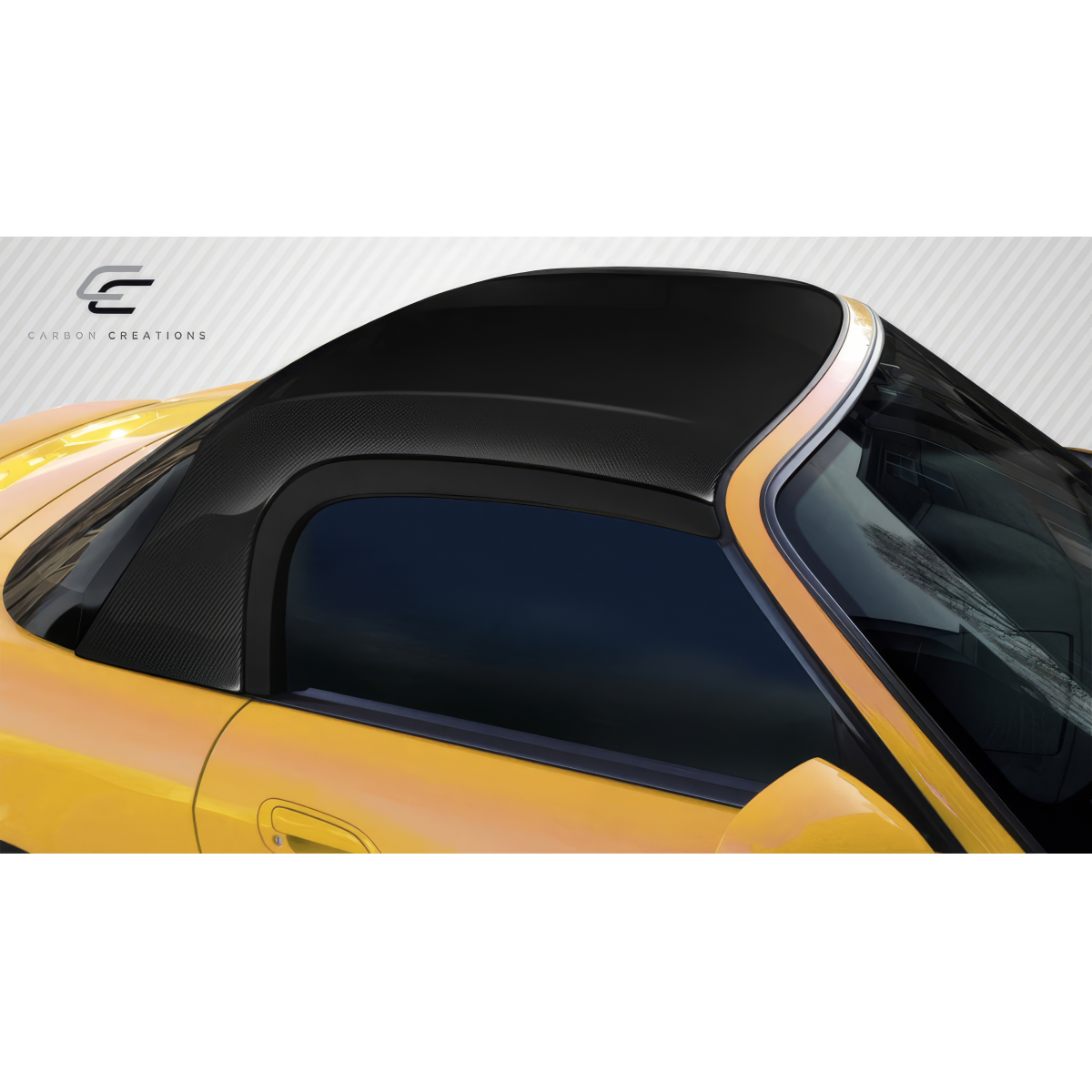 Modify your Honda S2000 2000 with our Exterior/Other Exterior - Top view of carbon fiber hardtop on yellow car