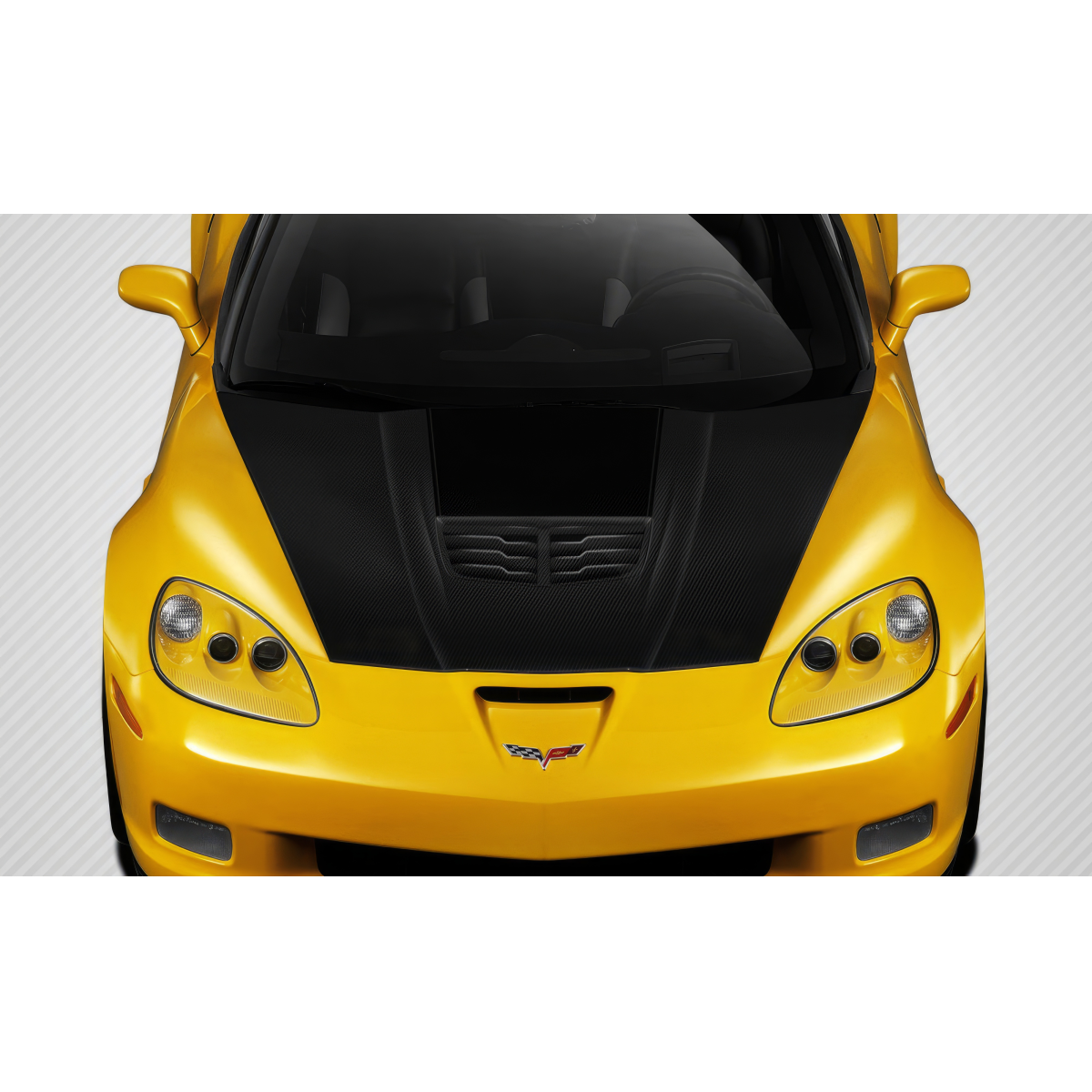 Modify your Chevrolet Corvette 2005 with our Exterior/Hoods - Top down view of the vehicle hood