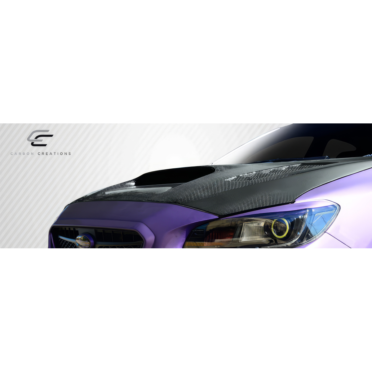 Modify your Subaru WRX 2015 with our Exterior/Hoods - Front angle view of the car hood