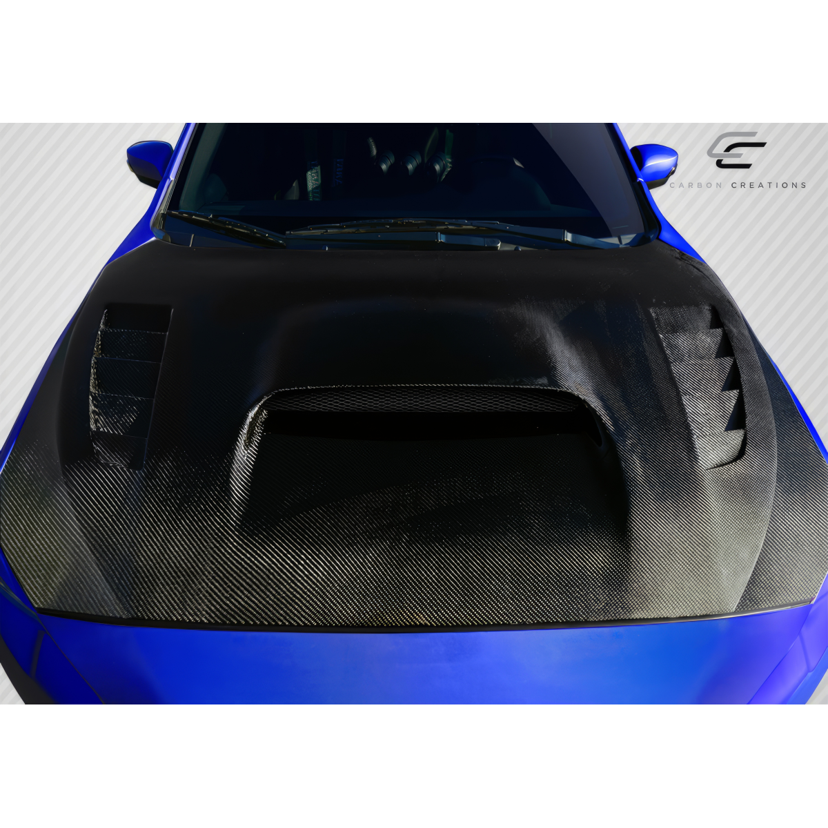 Modify your Subaru WRX 2015 with our Exterior/Hoods - Top view showcasing carbon fiber hood design